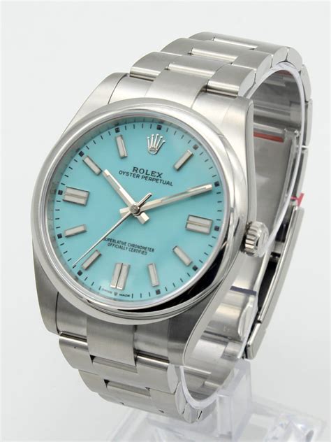 rolex tiffany blue oyster perpetual 41mm|rolex celebration dial 41mm.